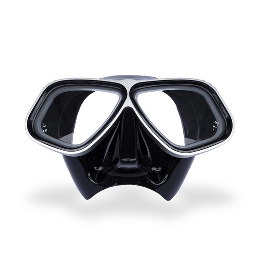 Prescription dive mask Silver on Black RX Lumix Optical Dive Mask - Aluminum RX Lumix Optical Dive Mask - Aluminum