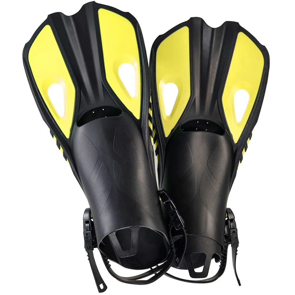 Yellow / S/M Professional Scuba Diving Fins Adult Adjustable Swimming Shoes Silicone Long Submersible Snorkeling Foot Monofin Diving Flippers