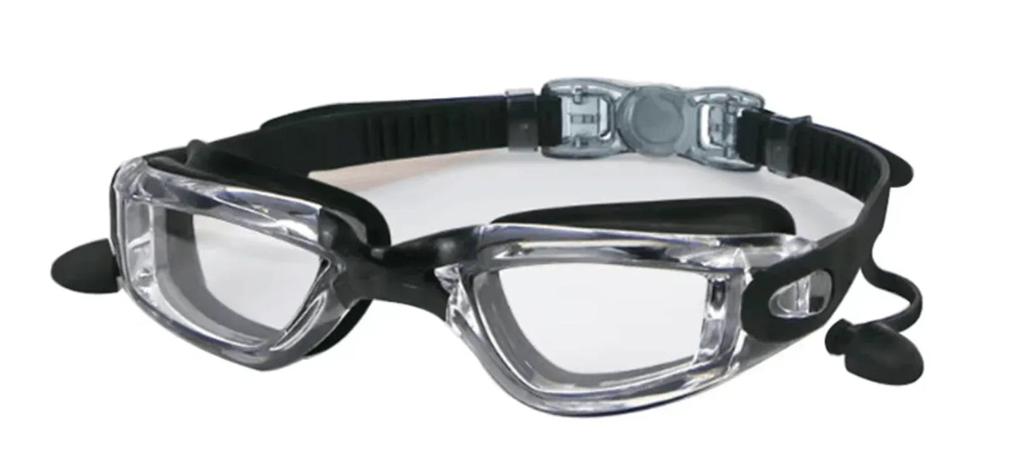 RX Nearsighted Swim Goggles Clear Lens RX Elite Myopia Swimming Goggles with Anti-Fog Earplugs RX Elite Myopia Swimming Goggles with Anti-Fog Earplugs
