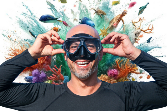 Nearsighted mask for snorkeling and scuba diving