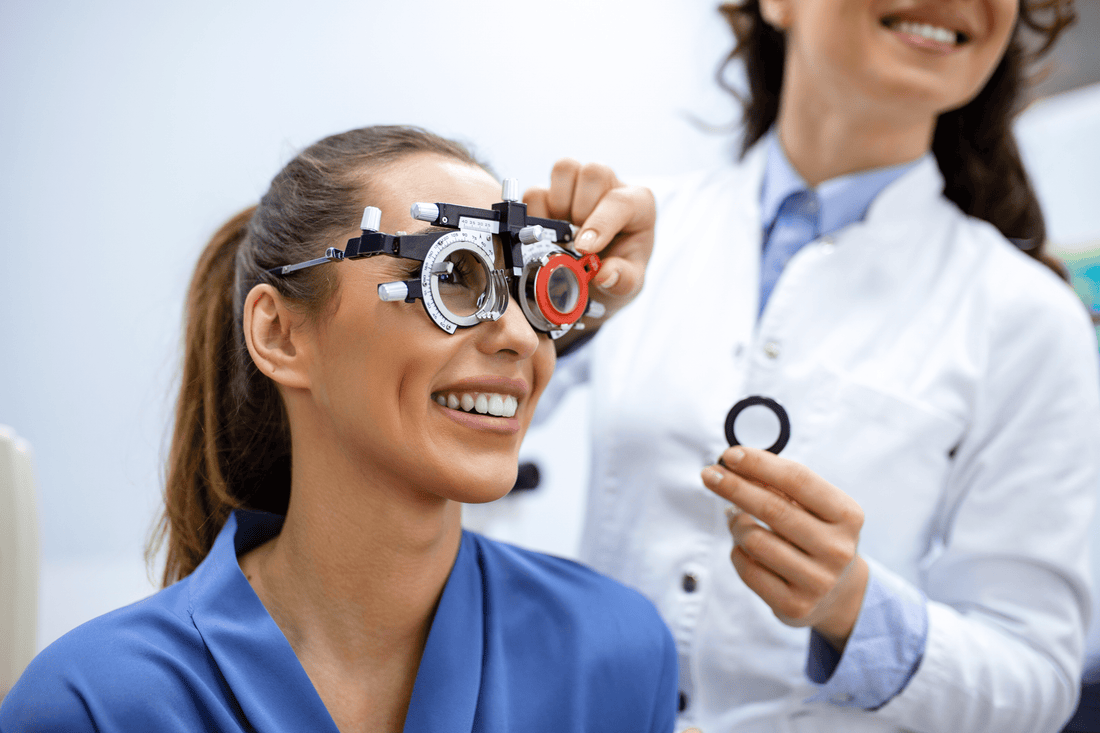 Prescription mask lenses eye test