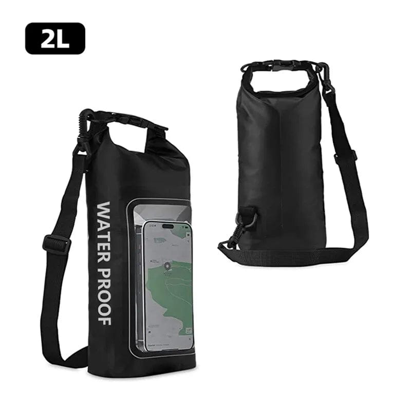 Black 2L Dry Bag Touch Screen Waterproof Bags