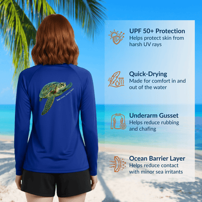 Sea Turtle Long Sleeve Rashguard – UPF 50 Swim Shirt