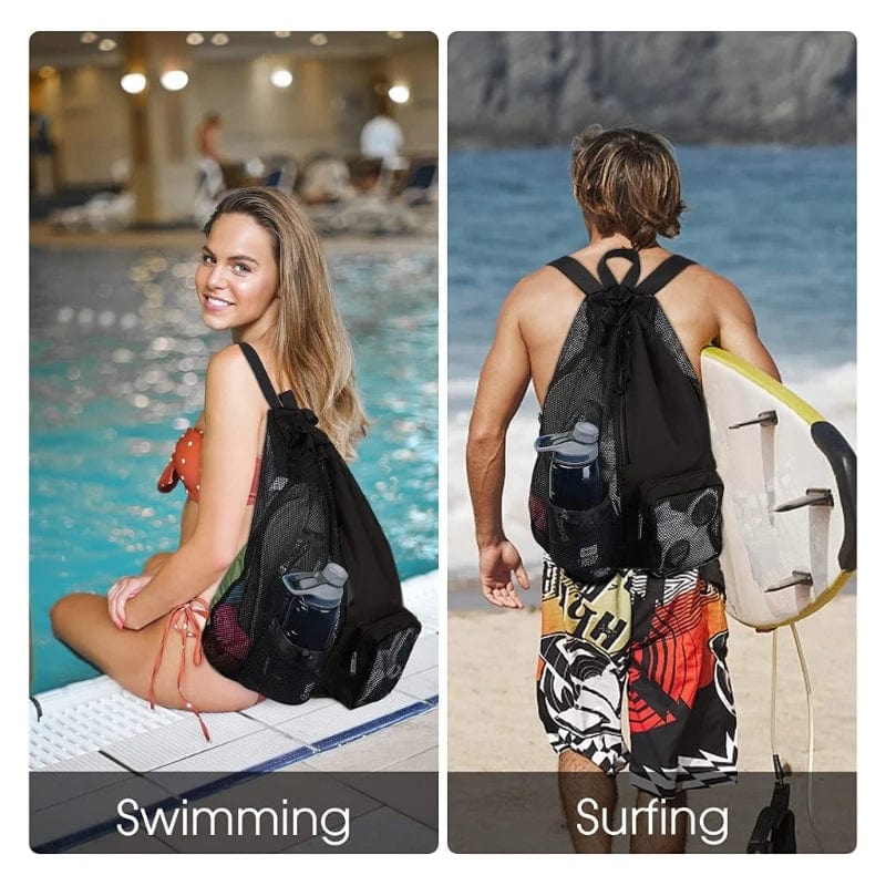 Mesh Bag for snorkel and scuba diving Waterproof Beach Swim Bag Backpack