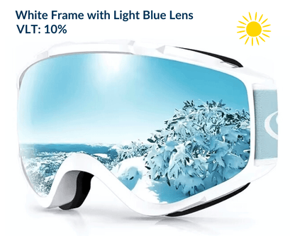 Black Frame Light Blue Lens OTG Falcon Ski Goggles for Glasses with UV Protection Anti-fog