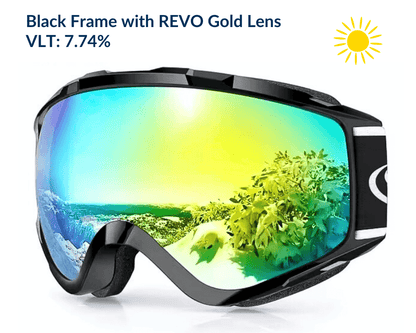 Black Frame Revo Gold OTG Falcon Ski Goggles for Glasses with UV Protection Anti-fog