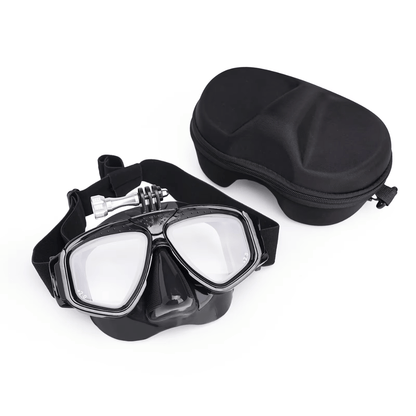 Prescription dive mask [NEW] Rx Action Prescription Snorkel Mask w/Cam Mount_Large Prescription Snorkel Mask with GoPro Mount | Black | Large face