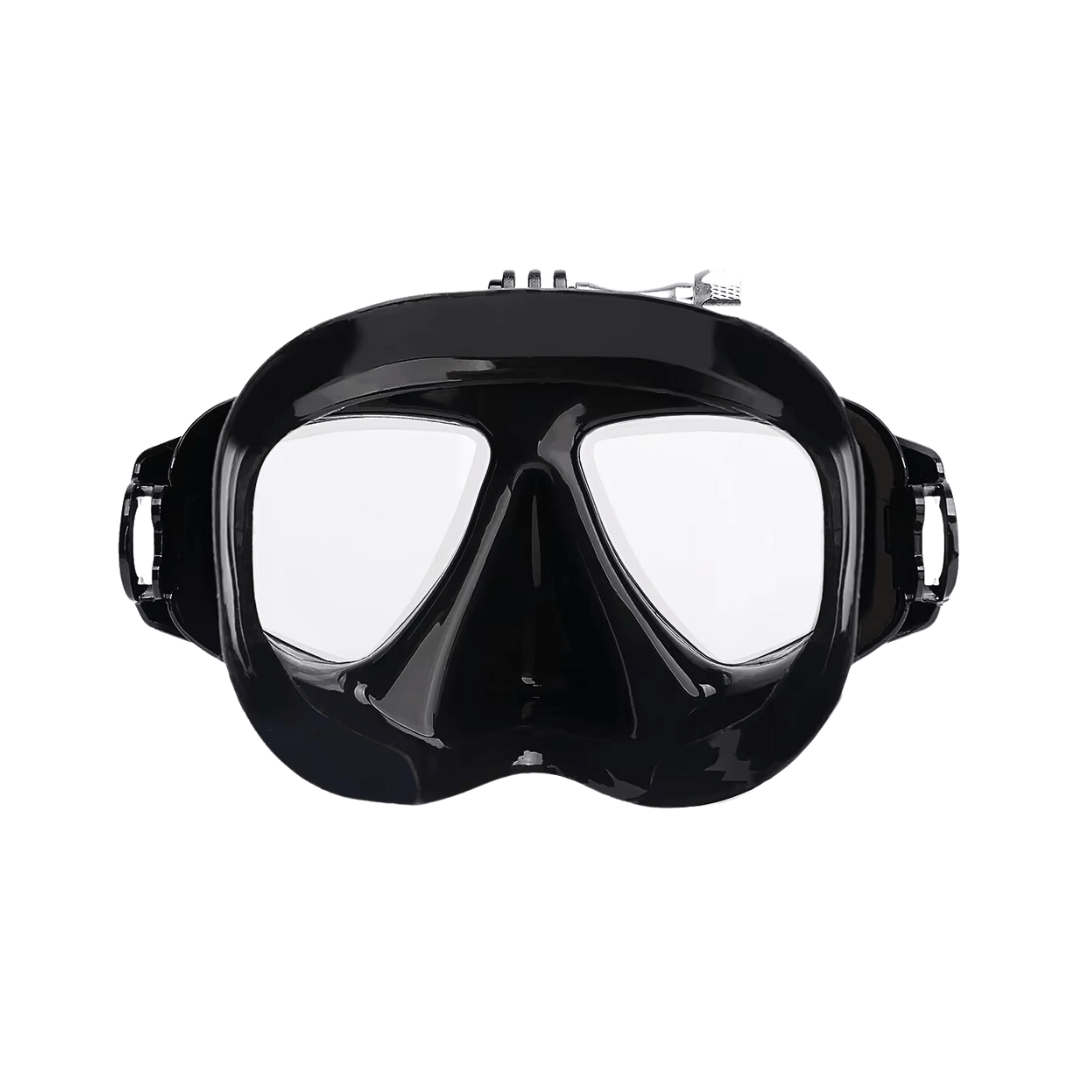 Prescription dive mask [NEW] Rx Action Prescription Snorkel Mask w/Cam Mount_Large Prescription Snorkel Mask with GoPro Mount | Black | Large face