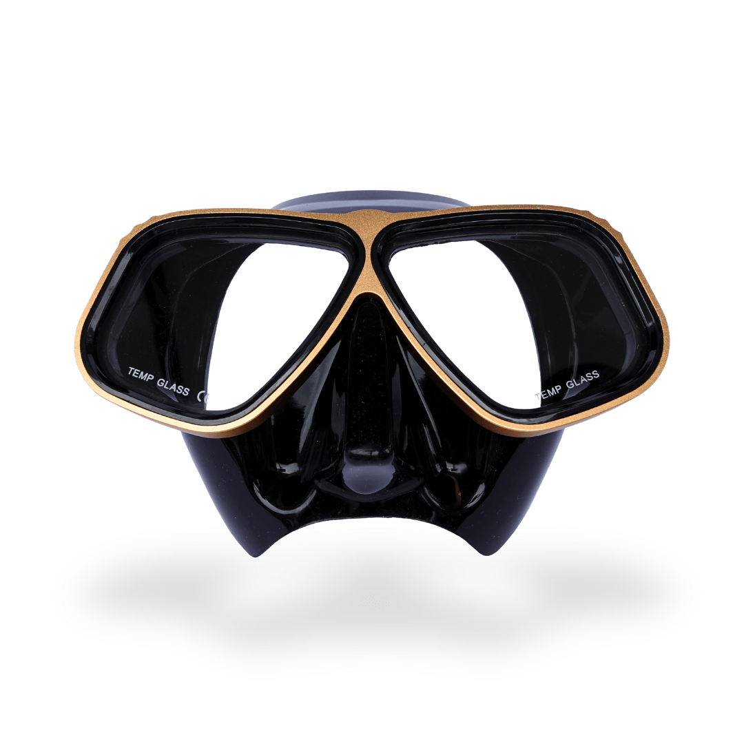 Prescription dive mask Gold on Black RX Lumix Optical Dive Mask - Aluminum RX Lumix Optical Dive Mask - Aluminum