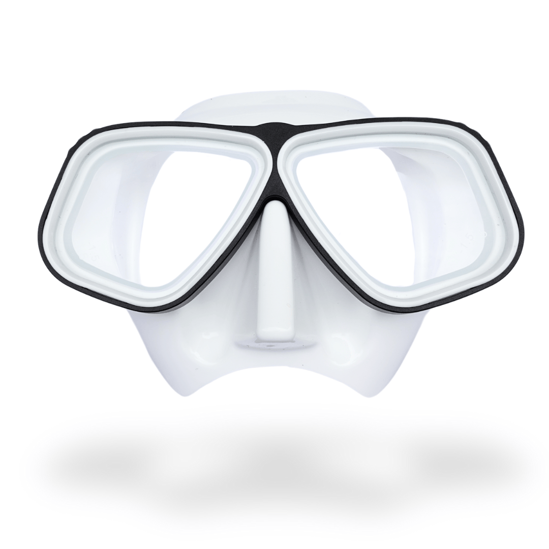 Prescription dive mask Black/White Rx Lumix Prescription Snorkel/Dive Mask - Aluminum - White Rx Lumix Prescription Snorkel/Dive Mask - Aluminum - White