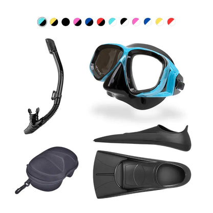 Prescription dive mask Aqua/Black Rx Obsidian Nearsighted Prescription Snorkel & Scuba Dive Set Prescription Snorkel Mask | Black | Medium | Diopter -1.00 ~ -9.00