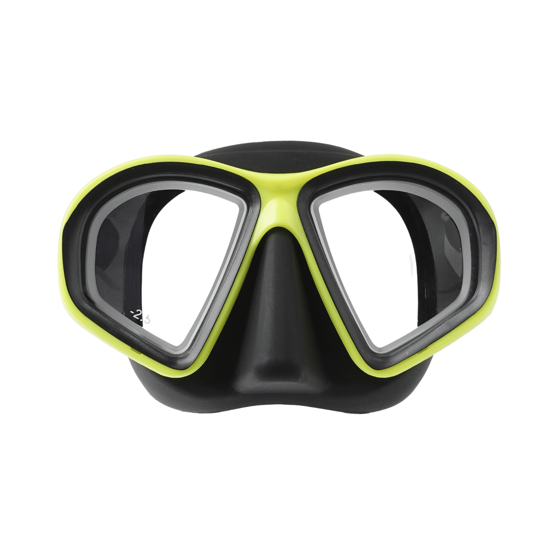 Prescription dive mask Yellow/Black RX Rover Low volume Mask Nearsighted Prescription