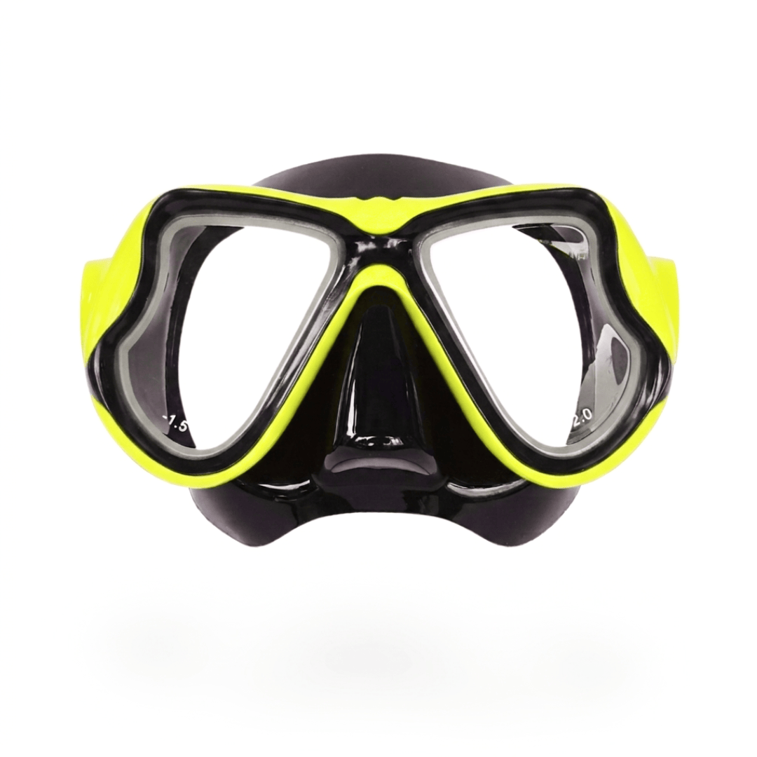 Prescription dive mask Yellow/Black The Rx Titan Prescription Snorkel and Scuba Diving Corrective Mask The Rx Titan Prescription Snorkel and Scuba Diving Corrective Mask