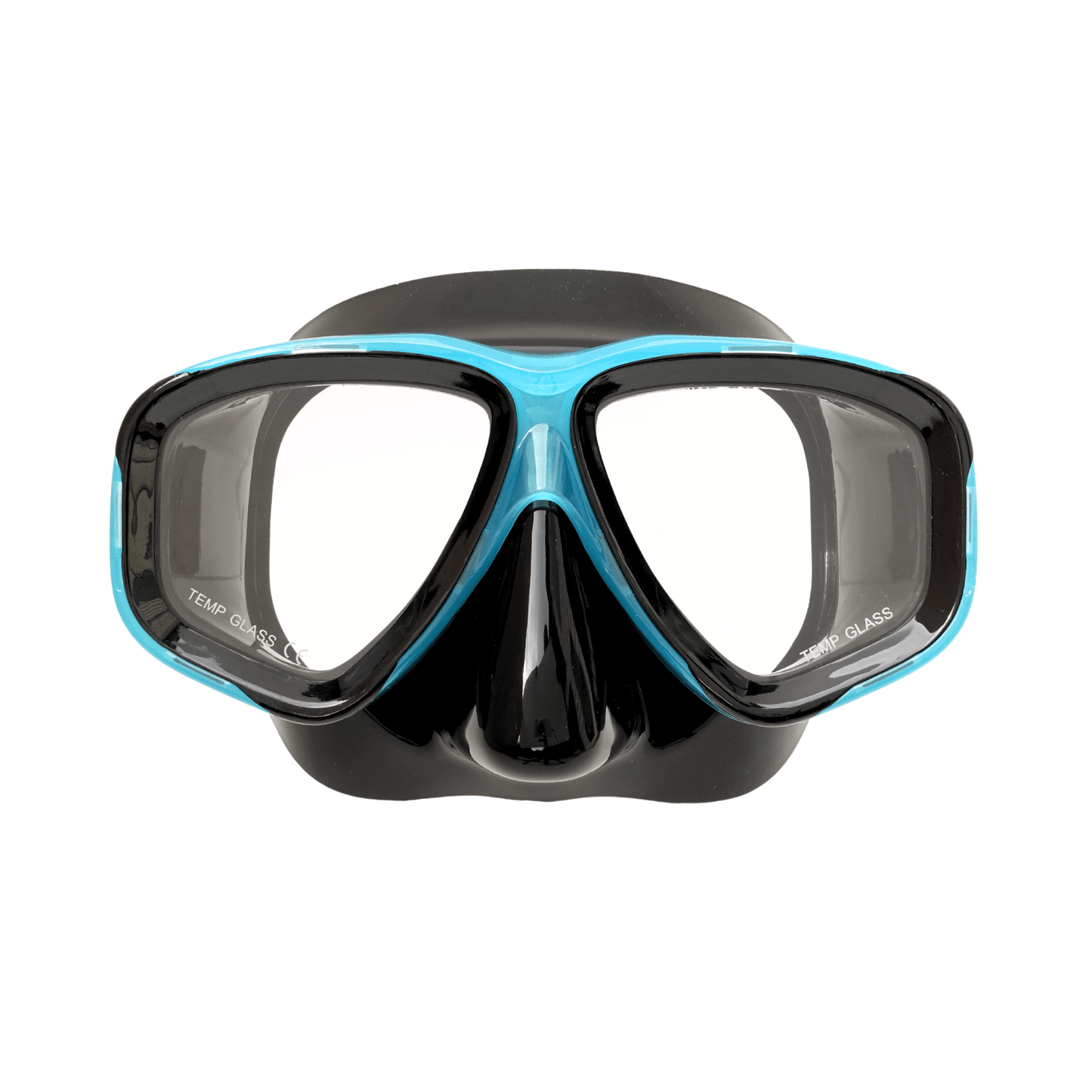 Prescription mask and snorkel set Aqua with Black RX Obsidian Nearsighted Prescription Mask