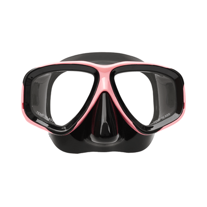 Prescription mask and snorkel set Pink with Black RX Obsidian Nearsighted Prescription Mask