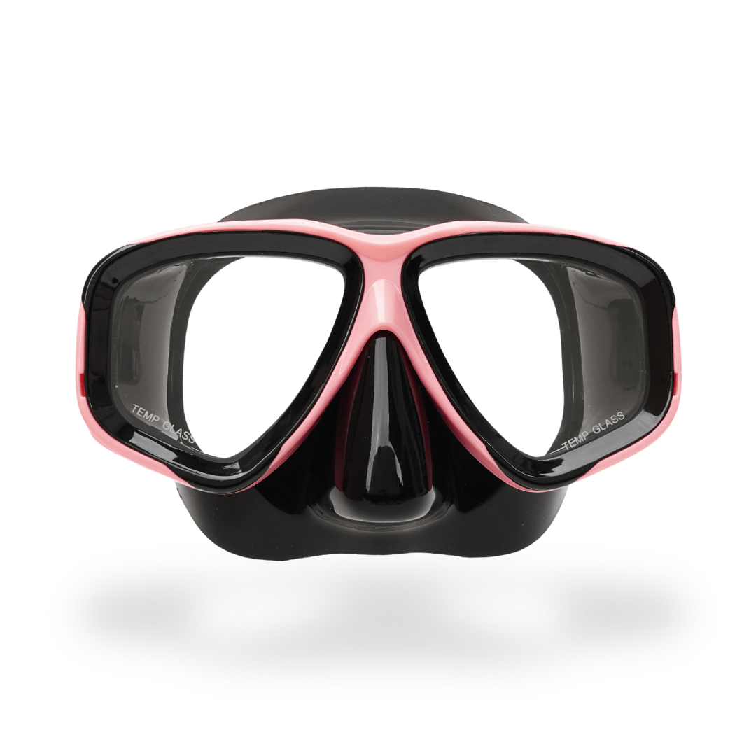 Prescription mask and snorkel set Pink with Black RX Obsidian Prescription Snorkel/Dive Mask Prescription Snorkel Mask | Black | Medium | Diopter -1.50 ~ -8.00