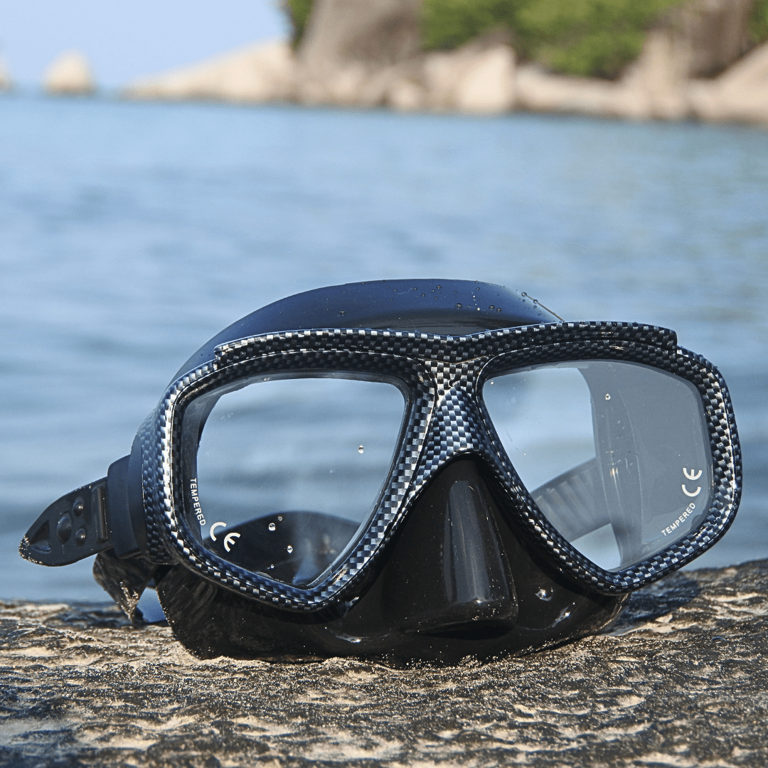 Prescription scuba mask RX Carbon: Nearsighted Mask for Scuba Diving Prescription Scuba Dive Mask | Small/Medium Faces | Black