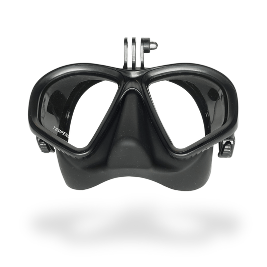 prescription snorkelling mask All Black RX Rover Nearsighted Prescription Dive Mask w/Cam Mount Prescription Dive Mask | Black | Small | Corrective Lenses -1.50 ~ -6.00 | Go Pro Mount