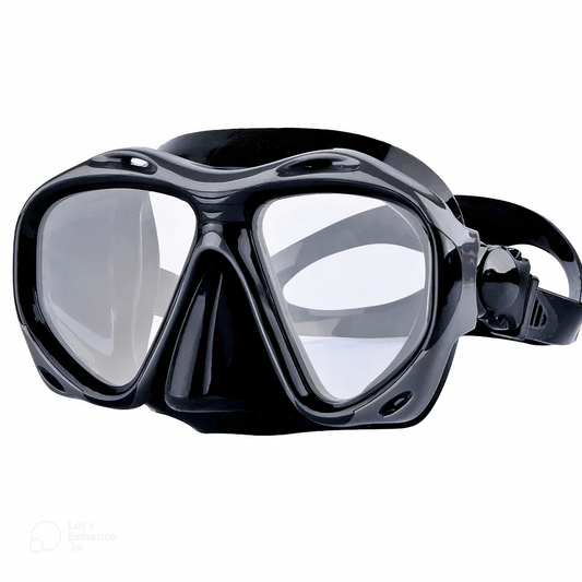 prescription snorkelling mask The Mako: RX Scuba & Snorkel Mask Midnight Mako- Jet black: Diving Mask with Prescription 