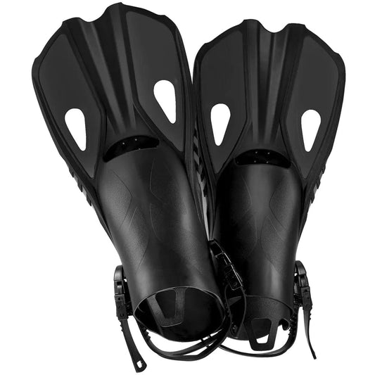 Black / S/M Professional Scuba Diving Fins Adult Adjustable Swimming Shoes Silicone Long Submersible Snorkeling Foot Monofin Diving Flippers