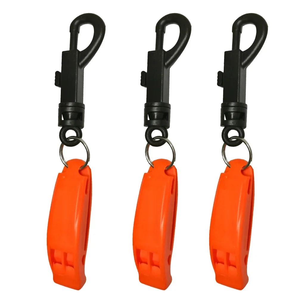 Safey Device 3 Pack Safety Survival Whistle with Nylon Bolt Snap Safety Survival Whistle with Nylon Bolt Snap