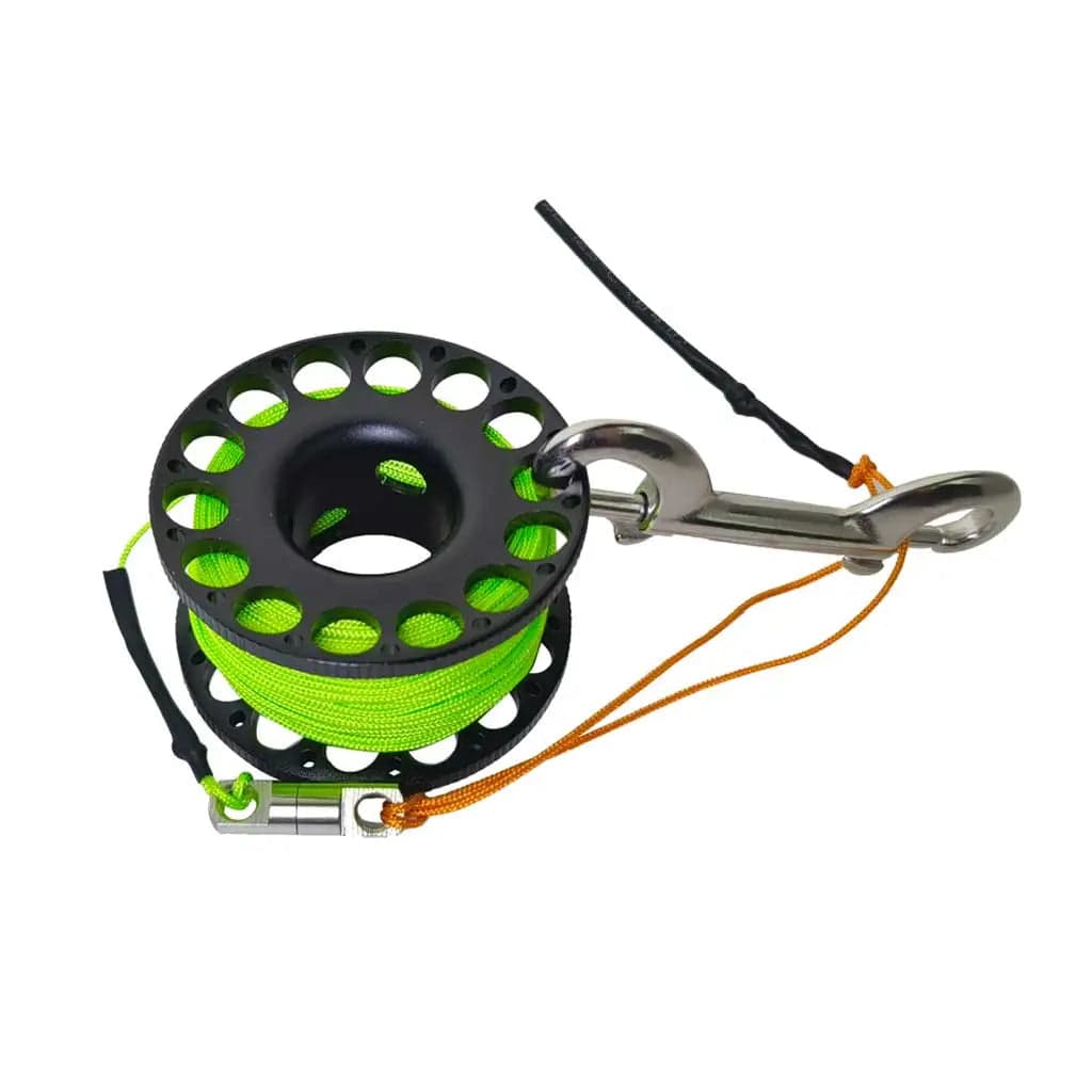 Spool reel cave line Black/Green Line XViz Aluminum Finger Reel Ascent Line Scuba Diving Spool 30M XViz Aluminum Finger Reel Ascent Line Scuba Diving Spool 30M