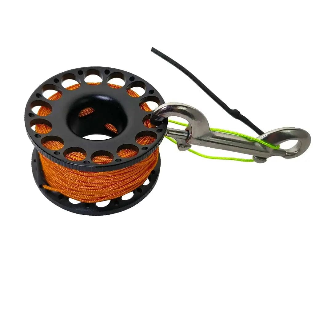 Spool reel cave line Black/Orange Line XViz Aluminum Finger Reel Ascent Line Scuba Diving Spool 30M XViz Aluminum Finger Reel Ascent Line Scuba Diving Spool 30M