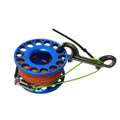 Spool reel cave line Blue/Orange Line XViz Aluminum Finger Reel Ascent Line Scuba Diving Spool 30M XViz Aluminum Finger Reel Ascent Line Scuba Diving Spool 30M