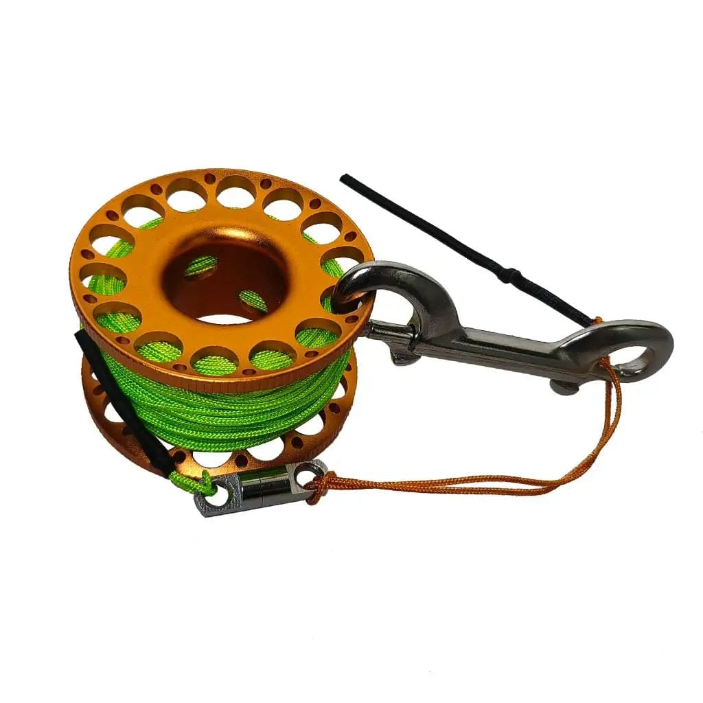 Spool reel cave line Gold/Green Line XViz Aluminum Finger Reel Ascent Line Scuba Diving Spool 30M XViz Aluminum Finger Reel Ascent Line Scuba Diving Spool 30M