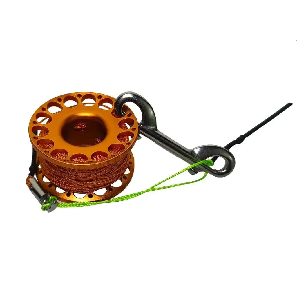 Spool reel cave line Gold/Orange Line XViz Aluminum Finger Reel Ascent Line Scuba Diving Spool 30M XViz Aluminum Finger Reel Ascent Line Scuba Diving Spool 30M