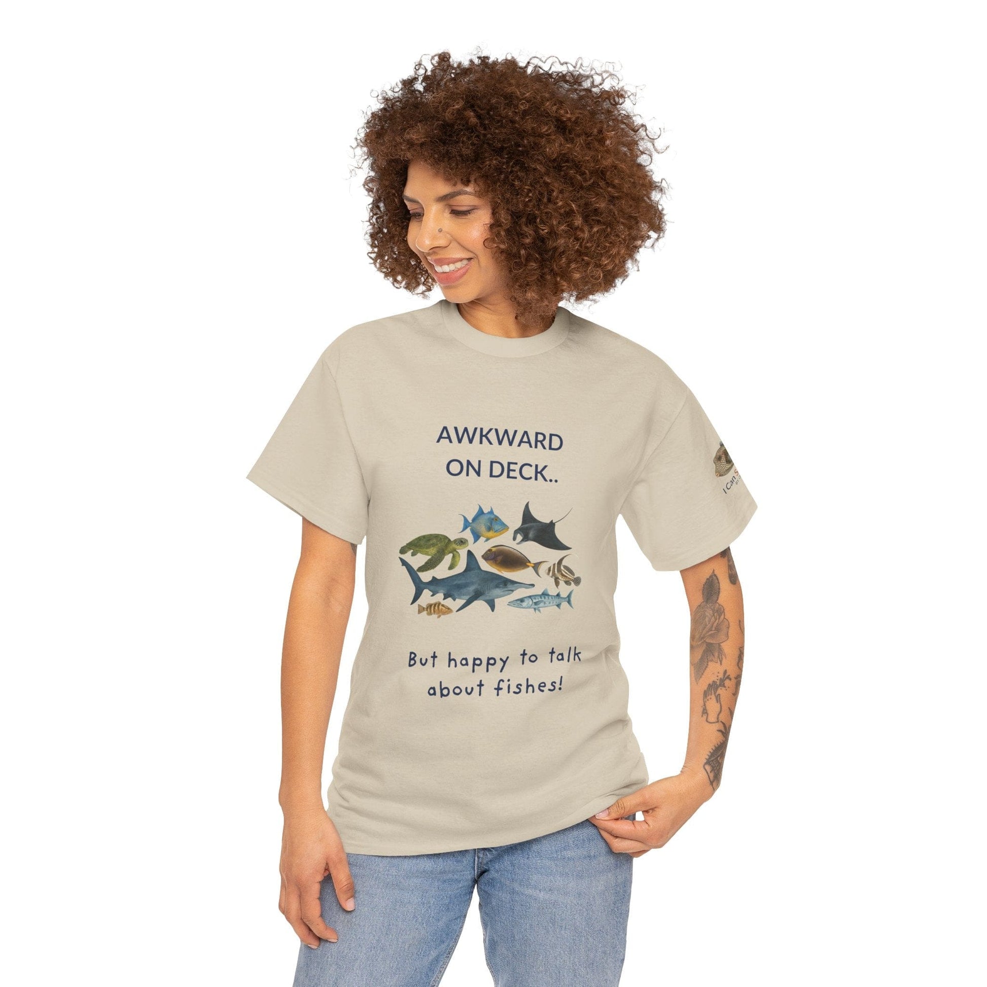 T-Shirt Awkward on Deck but Happy to Talk About Fishies T-Shirt - Funny Snorkel & Dive Tee for Ocean Lovers Awkward on Deck but Happy to Talk About Fishies T-Shirt - Funny Snorkel & Dive Tee for Ocean Lovers