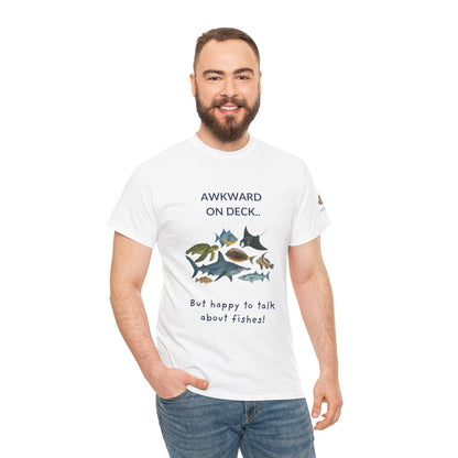 T-Shirt Awkward on Deck but Happy to Talk About Fishies T-Shirt - Funny Snorkel & Dive Tee for Ocean Lovers Awkward on Deck but Happy to Talk About Fishies T-Shirt - Funny Snorkel & Dive Tee for Ocean Lovers