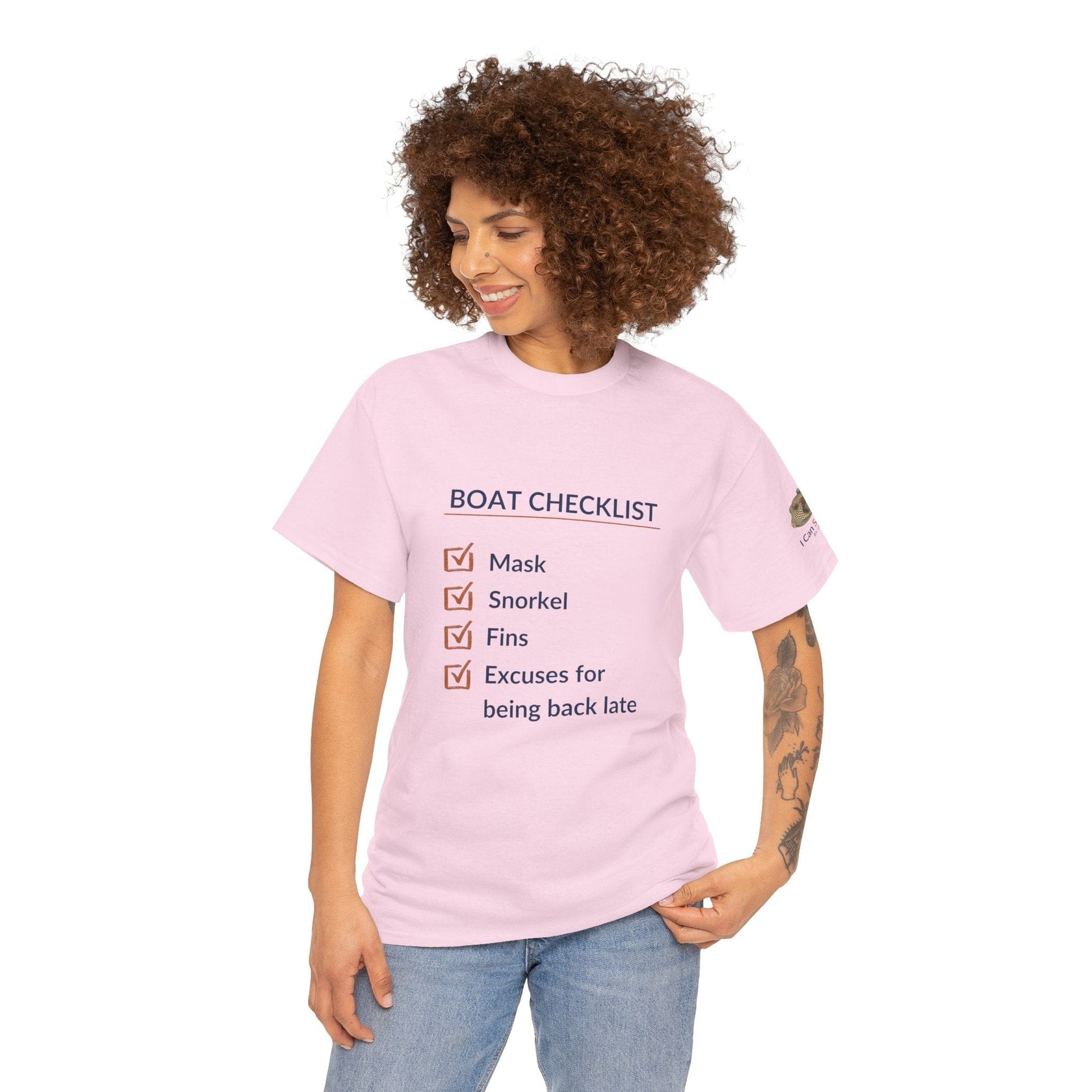 T-Shirt Boat Checklist T-Shirt: Mask, Snorkel, Fins & Excuses Tee for Ocean Lovers Boat Checklist T-Shirt: Mask, Snorkel, Fins & Excuses Tee for Ocean Lovers