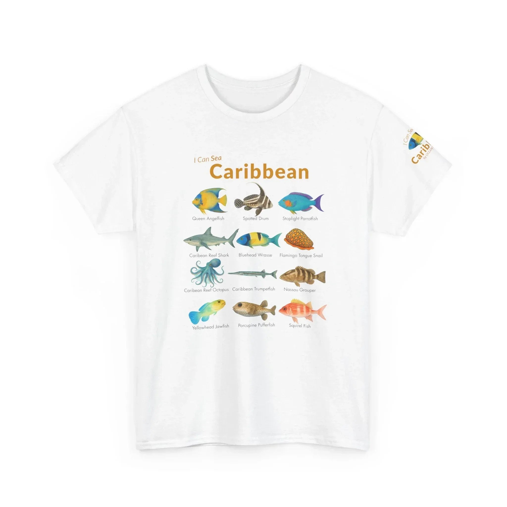 T-Shirt White / S Caribbean Reef Fish Field Guide Tee - Watercolor Snorkel & Dive ID Shirt Caribbean Reef Fish Field Guide Tee - Watercolor Snorkel & Dive ID Shirt
