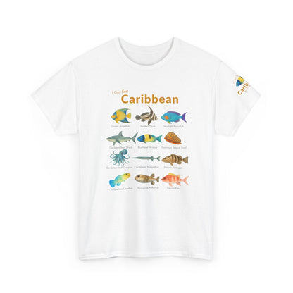 T-Shirt White / S Caribbean Reef Fish Field Guide Tee - Watercolor Snorkel & Dive ID Shirt Caribbean Reef Fish Field Guide Tee - Watercolor Snorkel & Dive ID Shirt