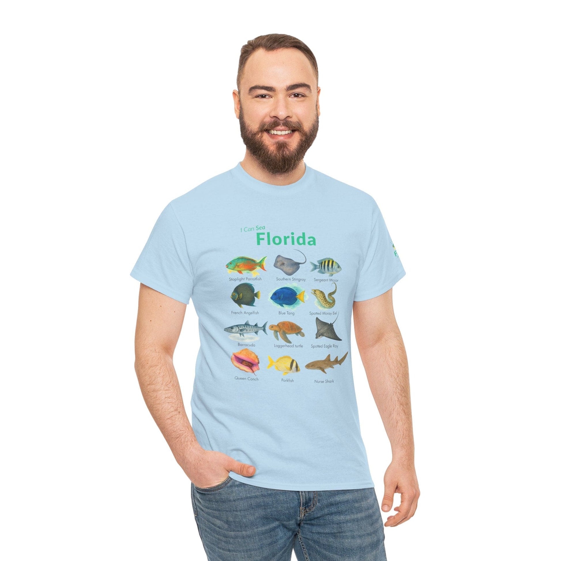 T-Shirt Florida Reef Fish ID Tee - Watercolor Fish Field Guide Shirt Florida Reef Fish ID Tee - Watercolor Fish Field Guide Shirt