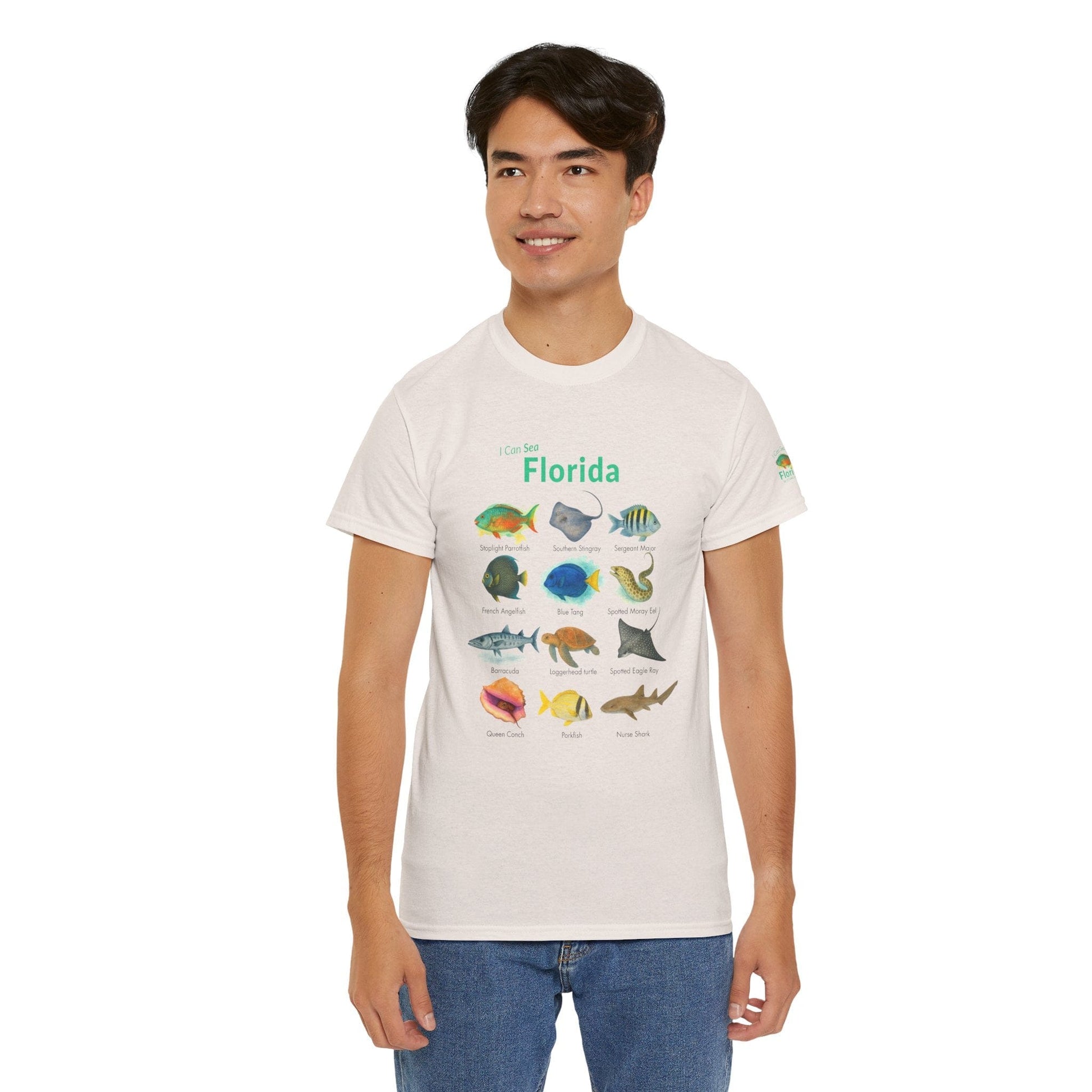 T-Shirt Florida Reef Fish ID Tee - Watercolor Fish Field Guide Shirt Florida Reef Fish ID Tee - Watercolor Fish Field Guide Shirt