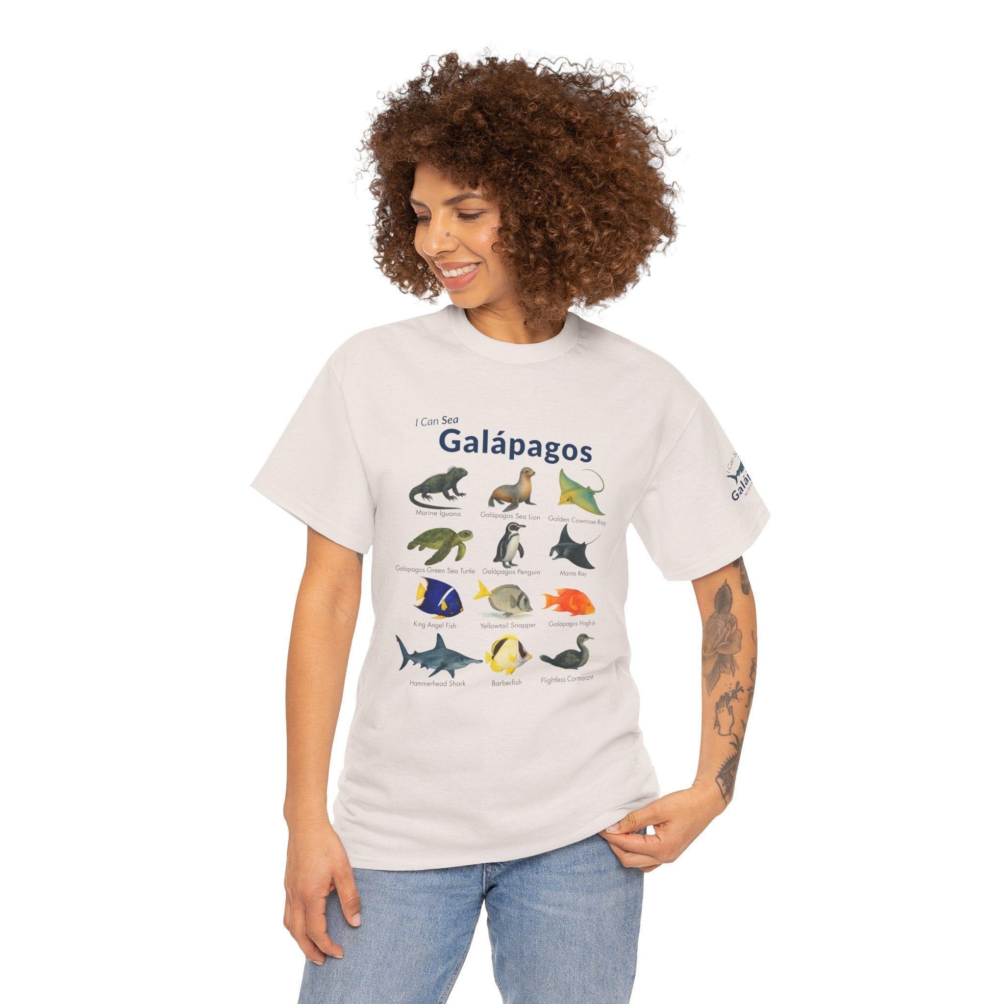 T-Shirt Galápagos Wildlife Field Guide Tee - "I Can Sea" Watercolor Marine ID Shirt Galápagos Wildlife Field Guide Tee - "I Can Sea" Watercolor Marine ID Shirt