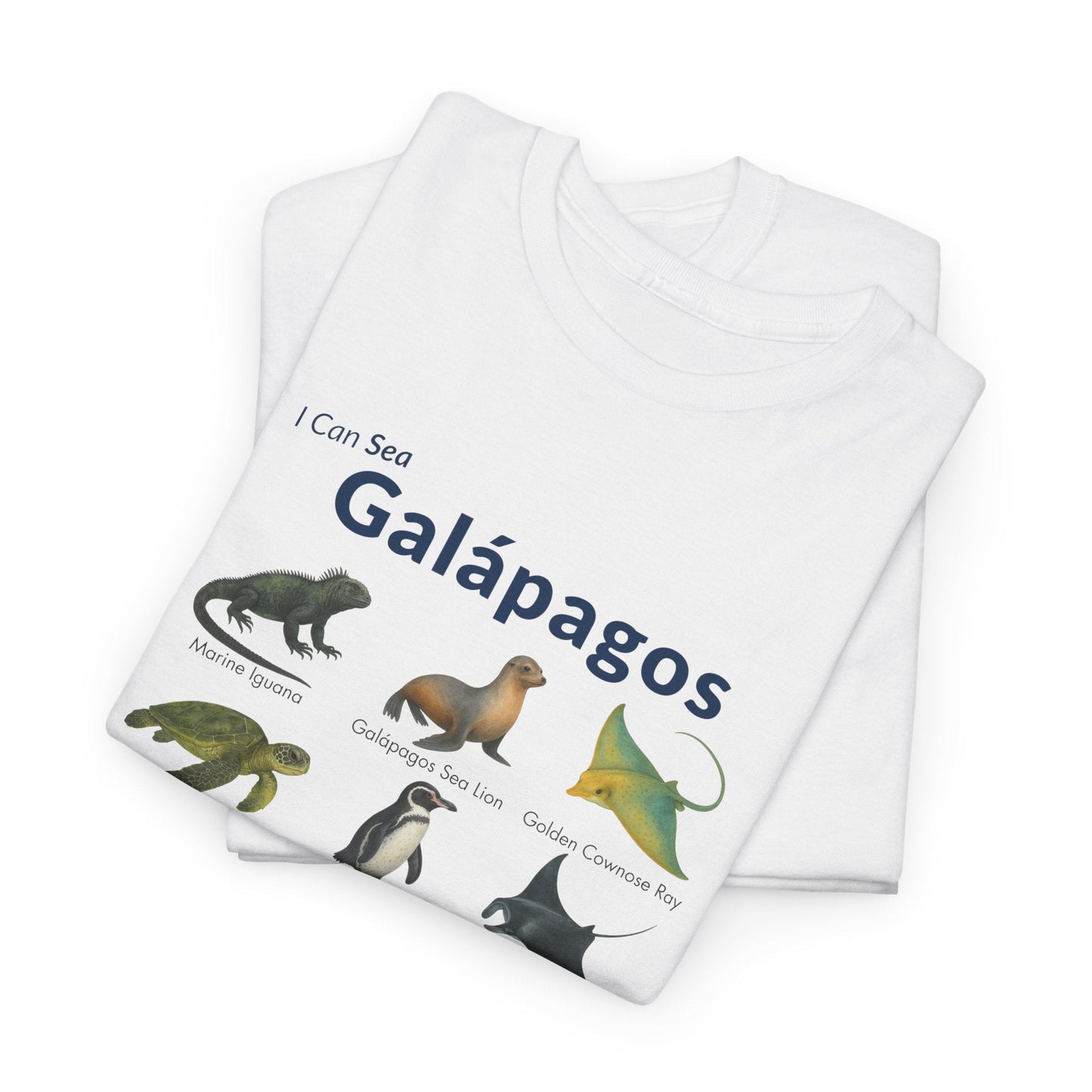 T-Shirt Galápagos Wildlife Field Guide Tee - "I Can Sea" Watercolor Marine ID Shirt Galápagos Wildlife Field Guide Tee - "I Can Sea" Watercolor Marine ID Shirt