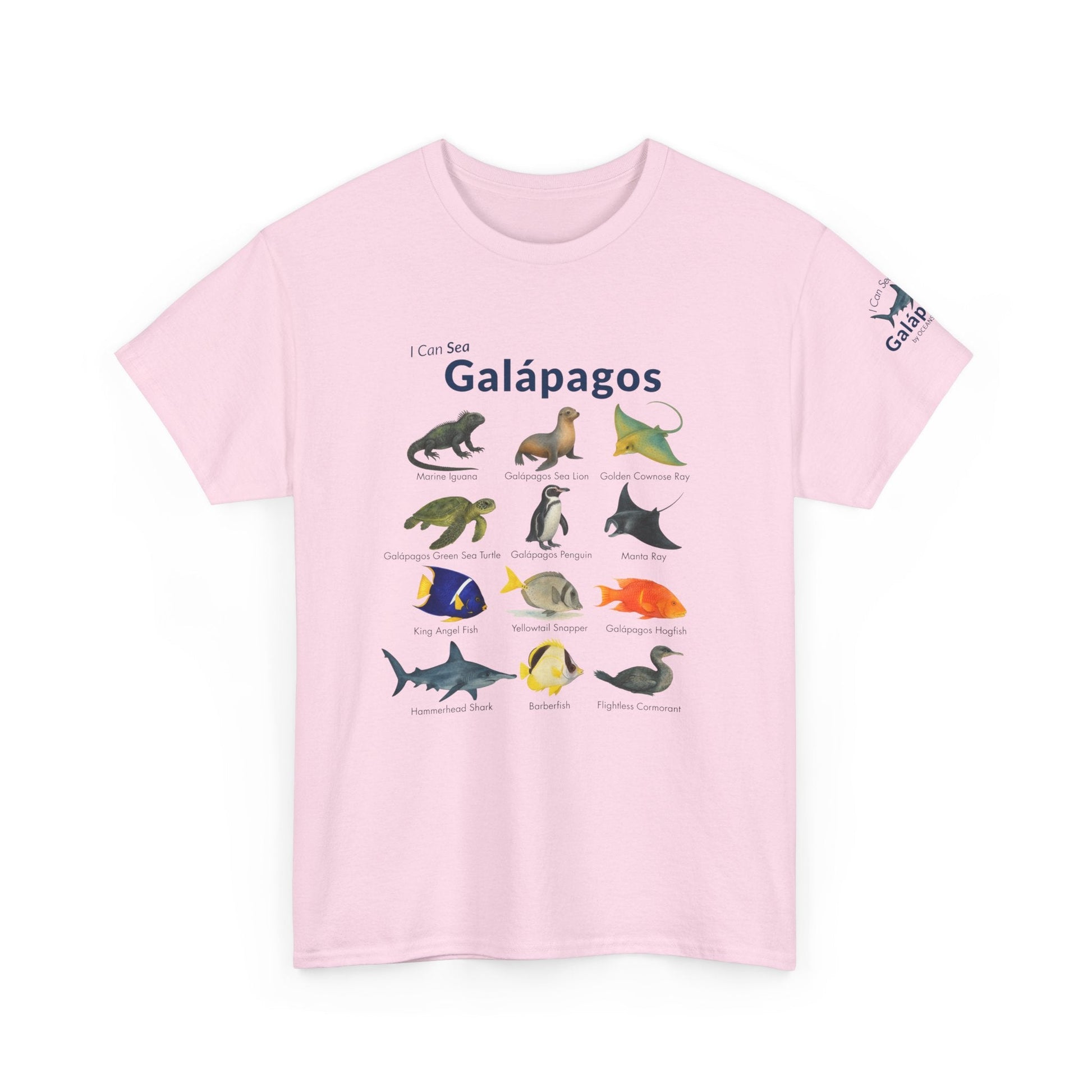 T-Shirt Galápagos Wildlife Field Guide Tee - "I Can Sea" Watercolor Marine ID Shirt Galápagos Wildlife Field Guide Tee - "I Can Sea" Watercolor Marine ID Shirt