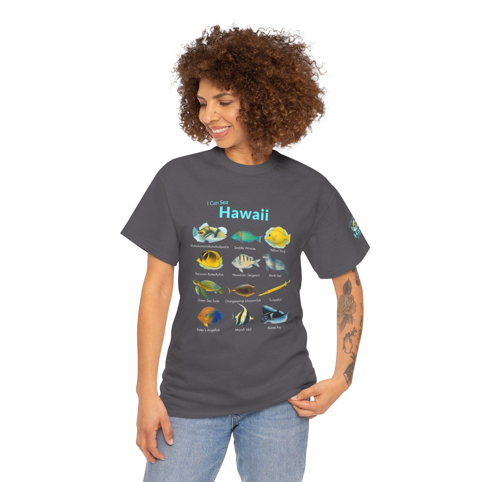 T-Shirt Charcoal / S Hawaii Reef Fish Field Guide Tee - Watercolor Snorkel & Dive ID Shirt Hawaii Reef Fish Field Guide Tee - Watercolor Snorkel & Dive ID Shirt