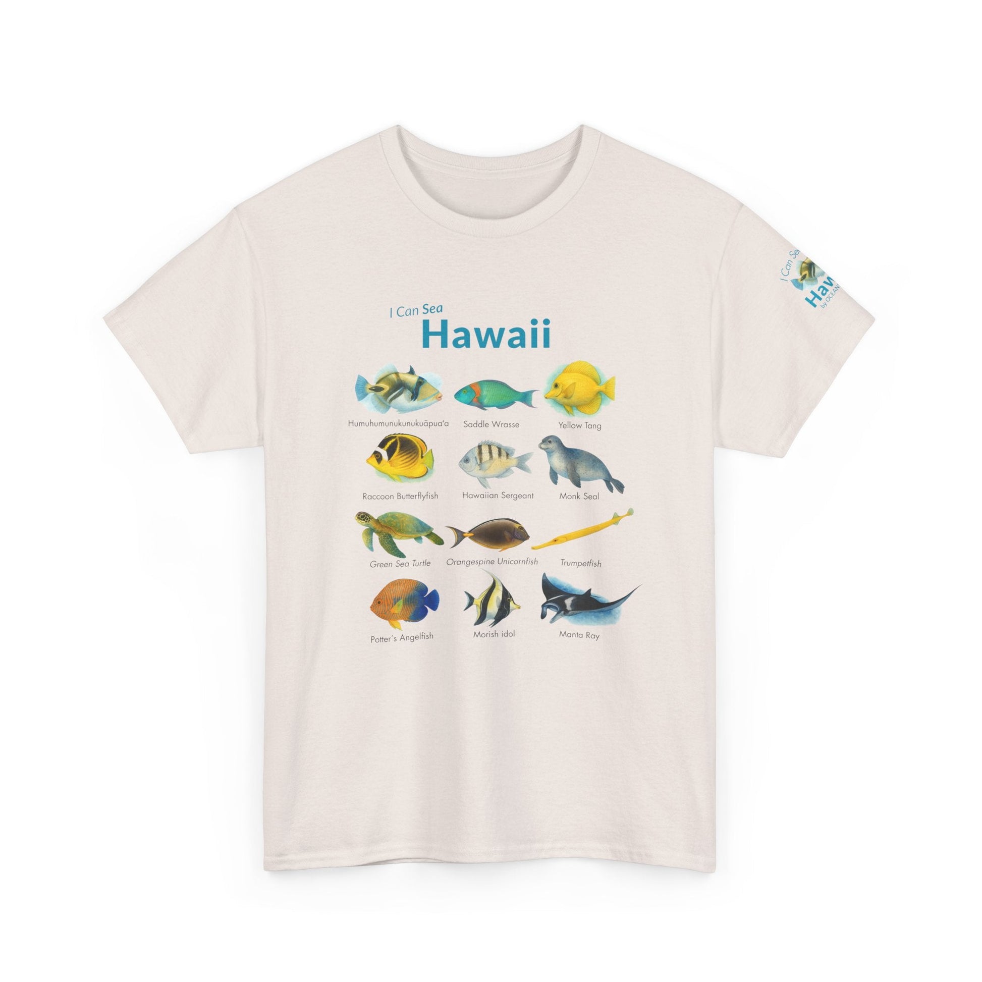 T-Shirt Ice Gray / S Hawaii Reef Fish Field Guide Tee - Watercolor Snorkel & Dive ID Shirt Hawaii Reef Fish Field Guide Tee - Watercolor Snorkel & Dive ID Shirt