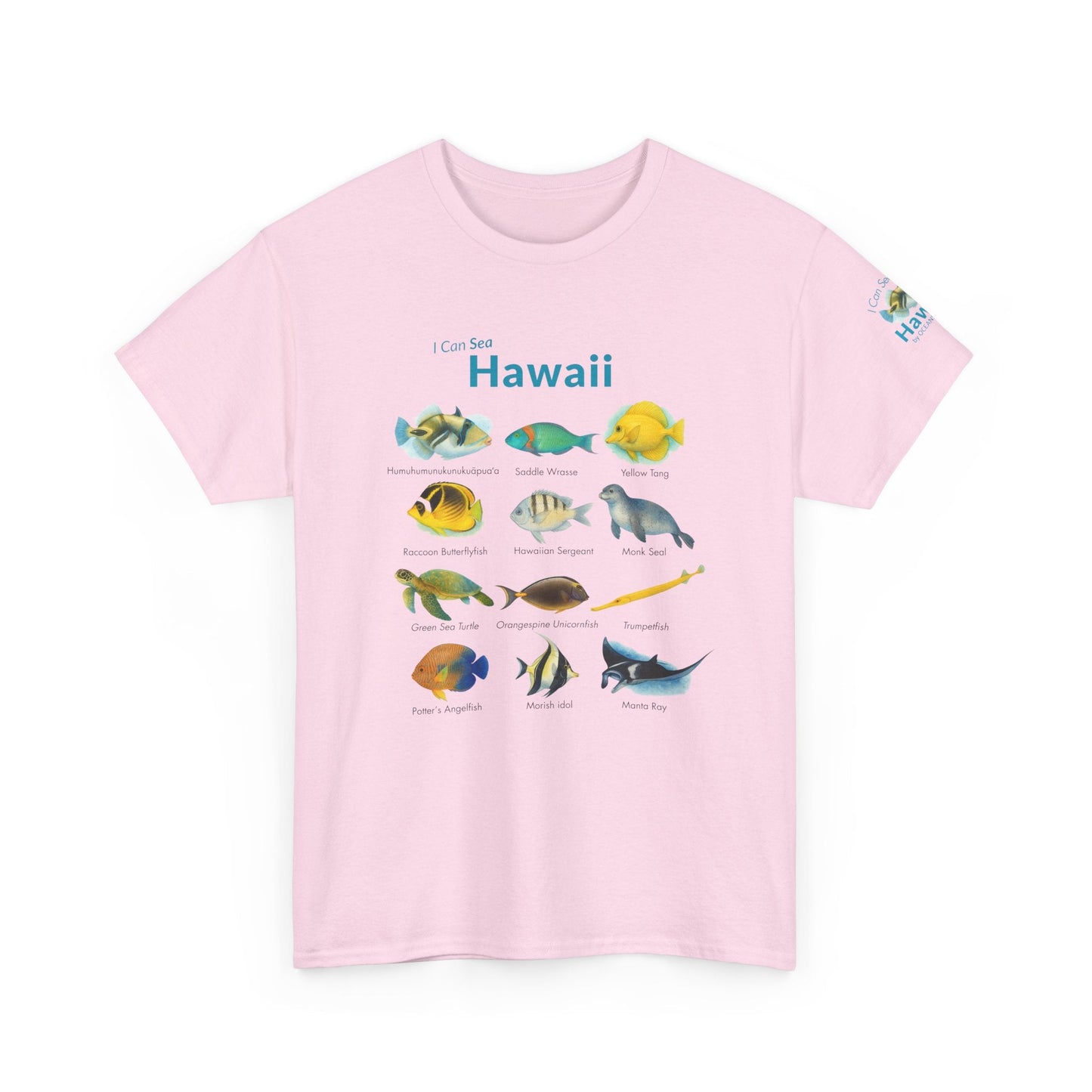T-Shirt Light Pink / S Hawaii Reef Fish Field Guide Tee - Watercolor Snorkel & Dive ID Shirt Hawaii Reef Fish Field Guide Tee - Watercolor Snorkel & Dive ID Shirt