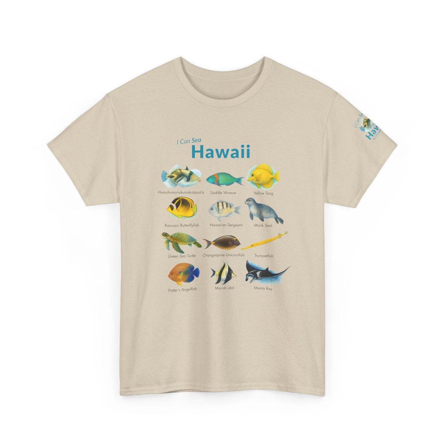 T-Shirt Sand / S Hawaii Reef Fish Field Guide Tee - Watercolor Snorkel & Dive ID Shirt Hawaii Reef Fish Field Guide Tee - Watercolor Snorkel & Dive ID Shirt
