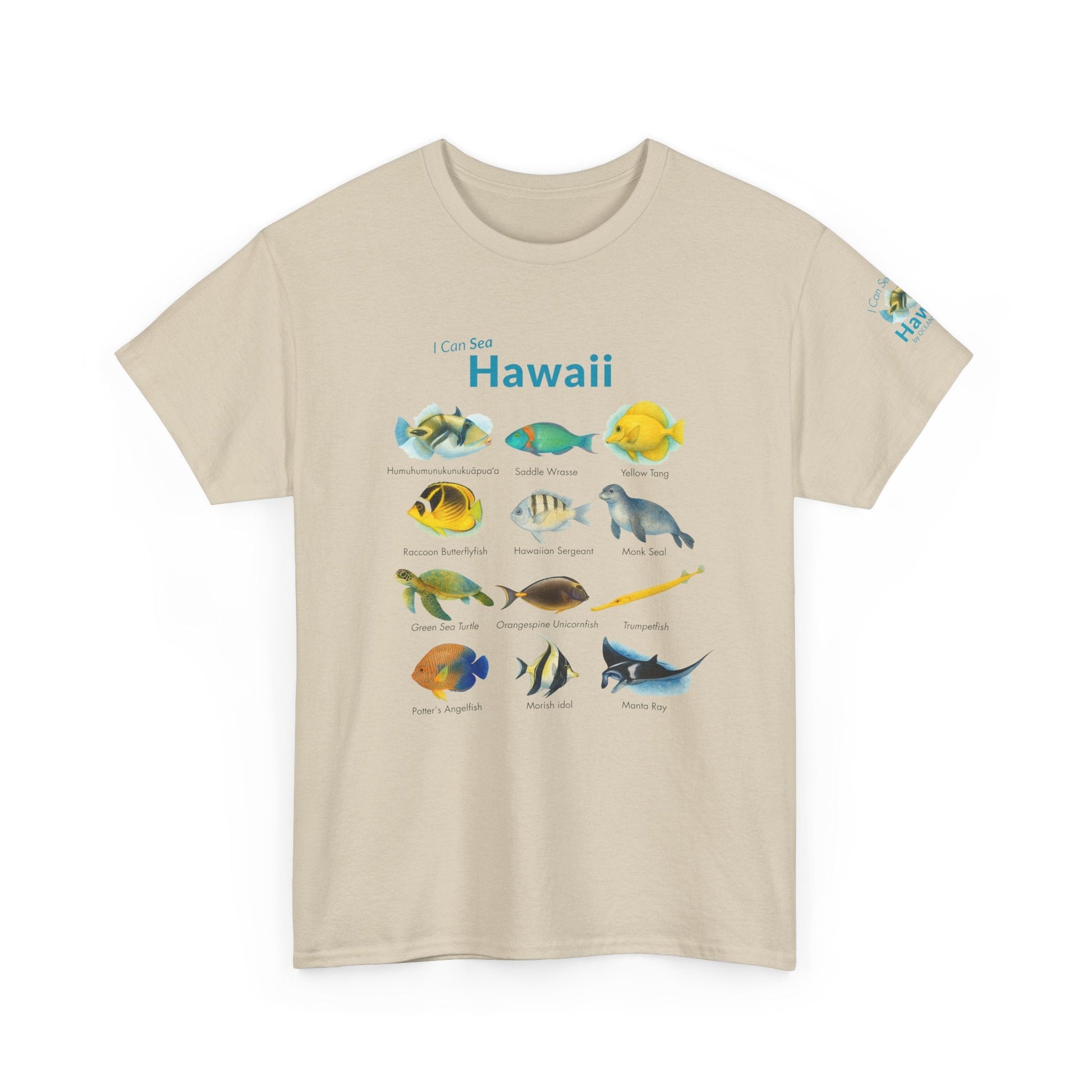 T-Shirt Sand / S Hawaii Reef Fish Field Guide Tee - Watercolor Snorkel & Dive ID Shirt Hawaii Reef Fish Field Guide Tee - Watercolor Snorkel & Dive ID Shirt