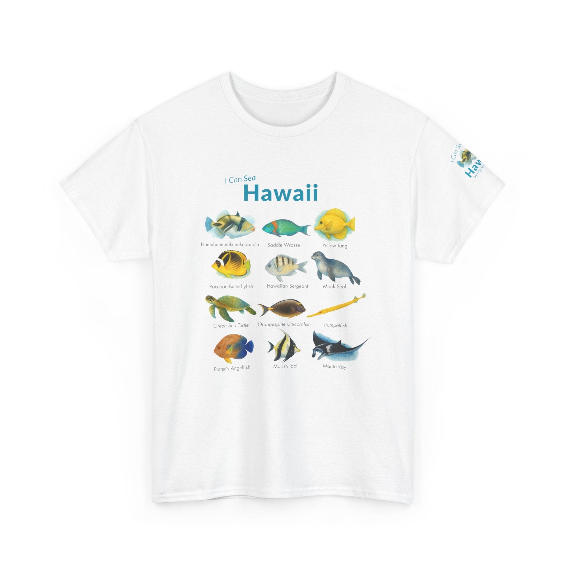 T-Shirt White / S Hawaii Reef Fish Field Guide Tee - Watercolor Snorkel & Dive ID Shirt Hawaii Reef Fish Field Guide Tee - Watercolor Snorkel & Dive ID Shirt
