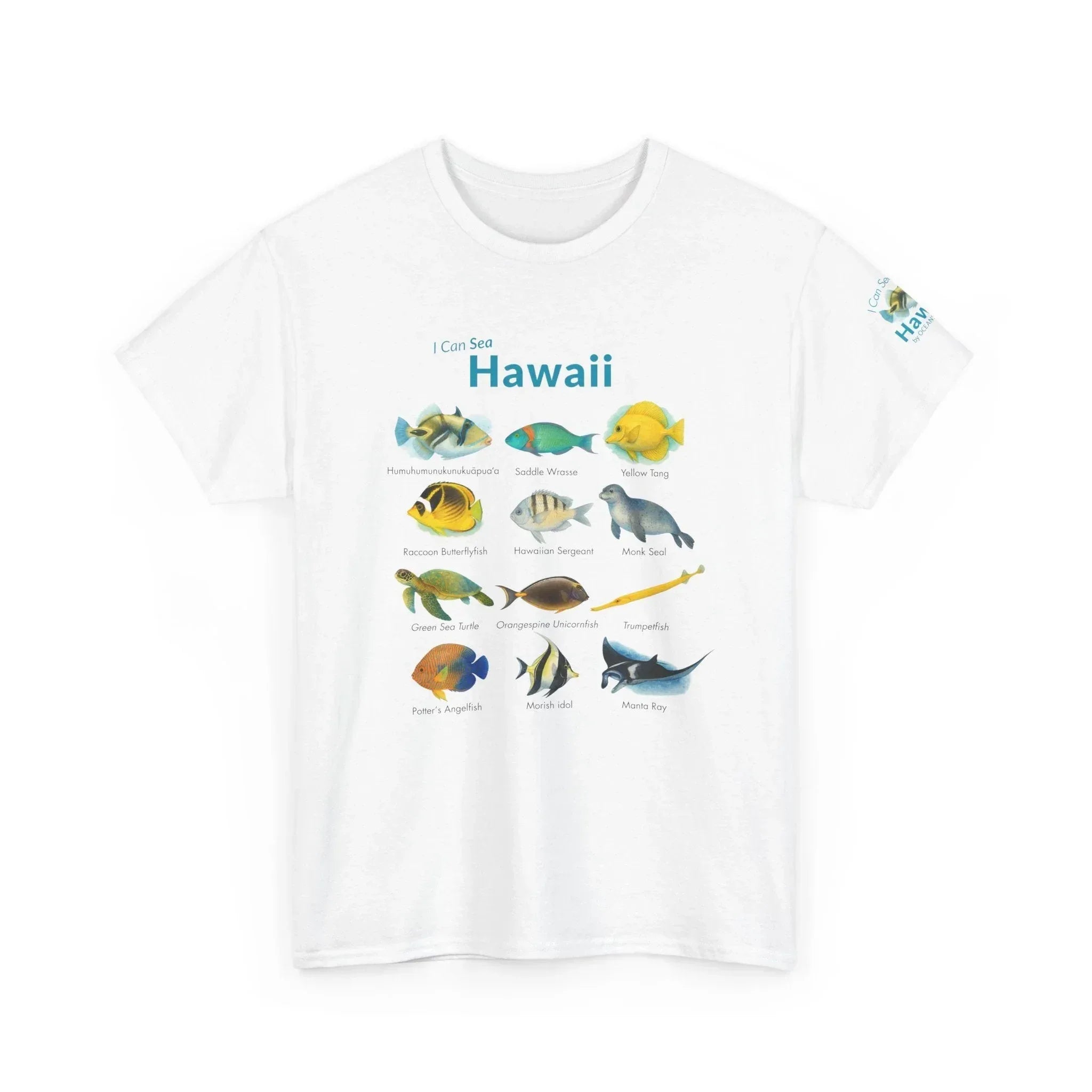 T-Shirt White / S Hawaii Reef Fish Field Guide Tee - Watercolor Snorkel & Dive ID Shirt Hawaii Reef Fish Field Guide Tee - Watercolor Snorkel & Dive ID Shirt