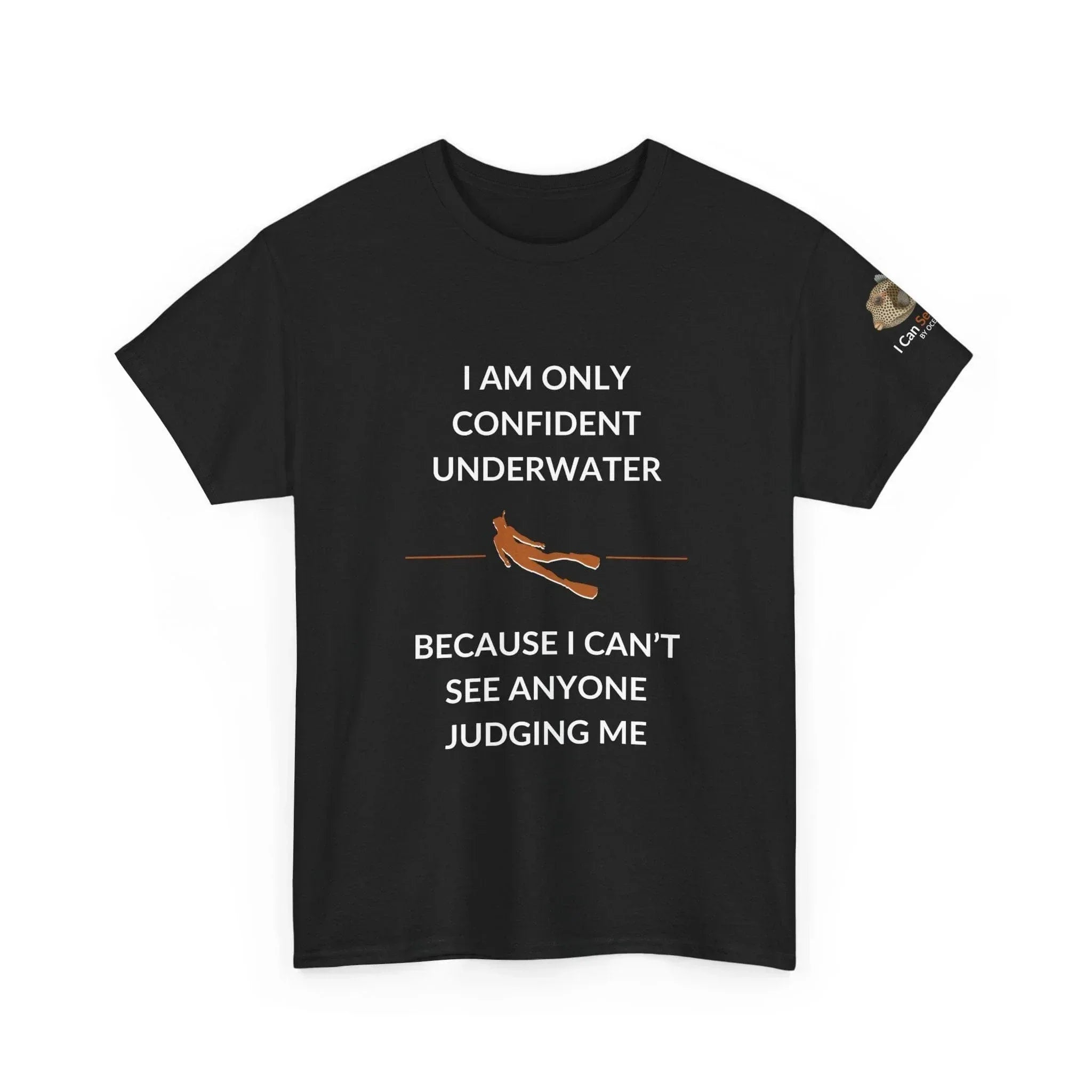T-Shirt Black / S I Am Only Confident Underwater Because I Can’t See Anyone Judging Me T Shirt | I Can Sea Club I Am Only Confident Underwater Because I Can’t See Anyone Judging Me T Shirt | I Can Sea Club