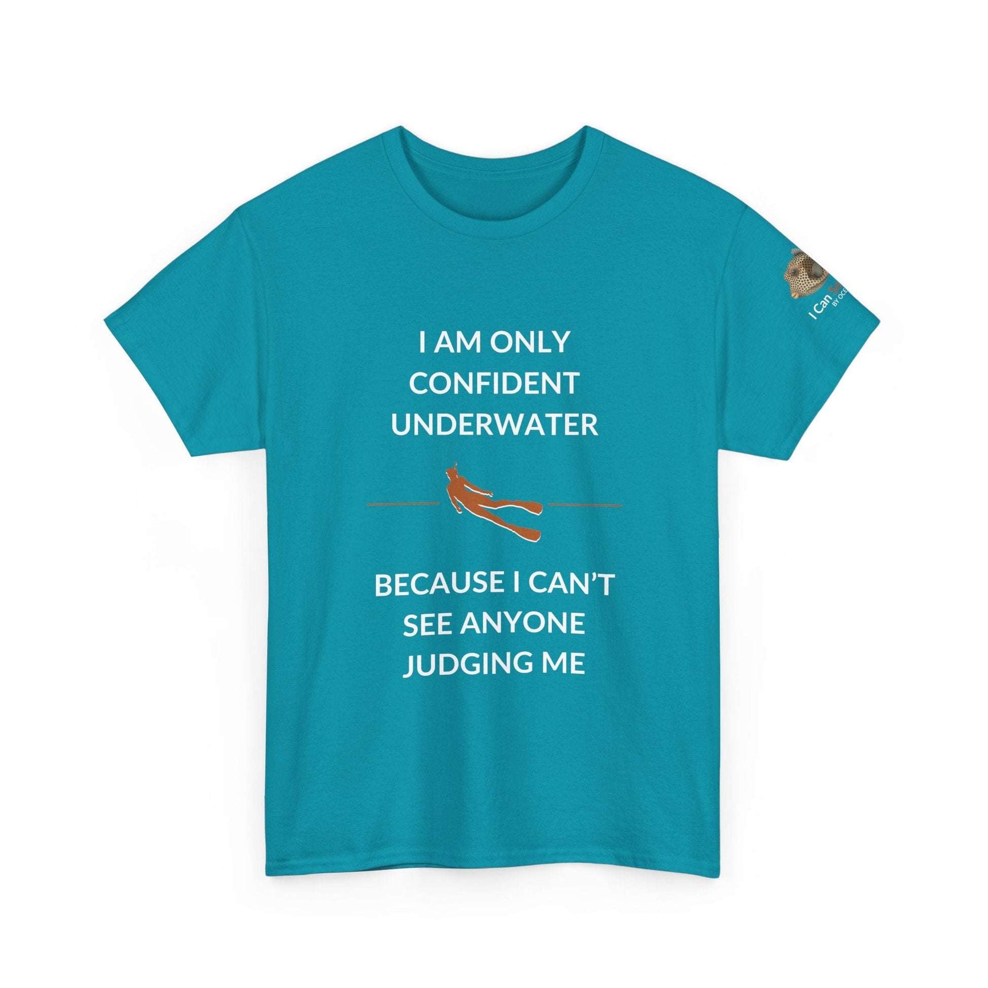 T-Shirt Tropical Blue / S I Am Only Confident Underwater Because I Can’t See Anyone Judging Me T Shirt | I Can Sea Club I Am Only Confident Underwater Because I Can’t See Anyone Judging Me T Shirt | I Can Sea Club