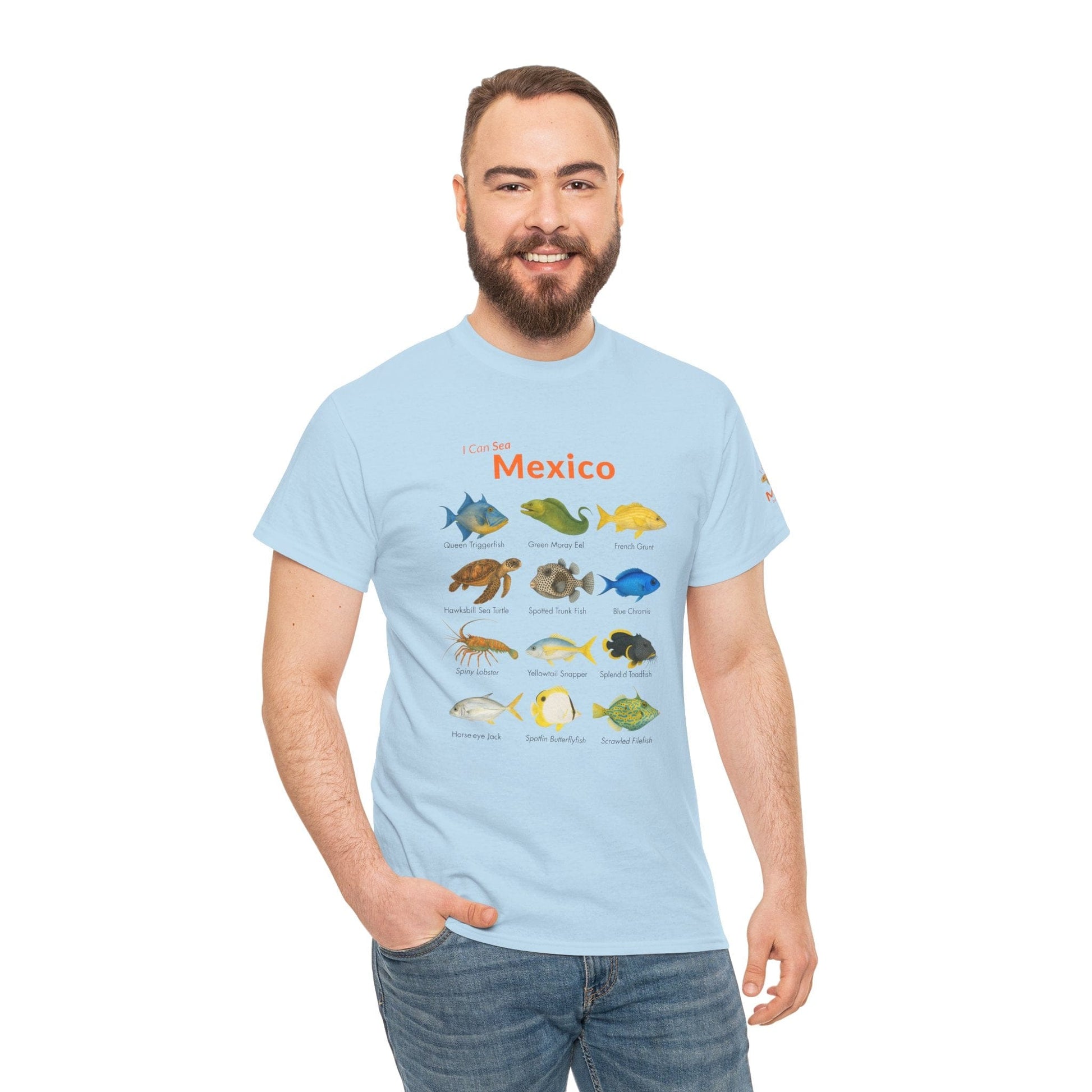 T-Shirt I Can Sea Mexico Watercolor Field Guide Tee - Mexican Fish ID Shirt I Can Sea Mexico Watercolor Field Guide Tee - Mexican Fish ID Shirt